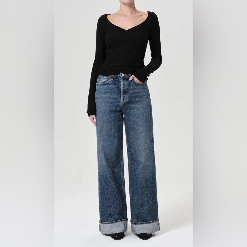 Agolde Blue Wide Leg Jeans